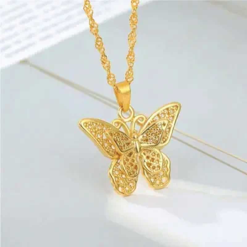 Butterfly Gold Plate Locket Necklace