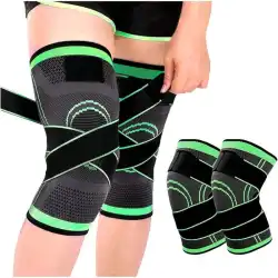 Knee Compression Sleeve With Patella Stabilizer Straps